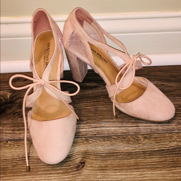 Christian Siriano Shoes - Blush Christian Siriano Block High Heels